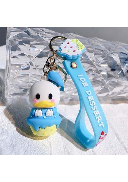 Karikatür Dondurma Mickey Pvc Anahtarlık Bebek Çift Araba Anahtarlık Kolye Kolye Düğün Bebek Dondurma: Donald Duck Orta Boy (Yurt Dışından)