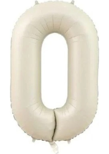0 Bej Krem Renk Rakam Folyo Balon 80 cm