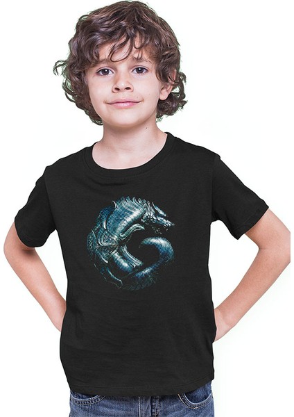 Göktürk Bozkurt Siyah Unisex Çocuk Tişört T-Shirt modelleri