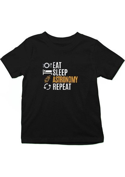 Astronomi Siyah Unisex Çocuk Tişört T-Shirt fiyatları