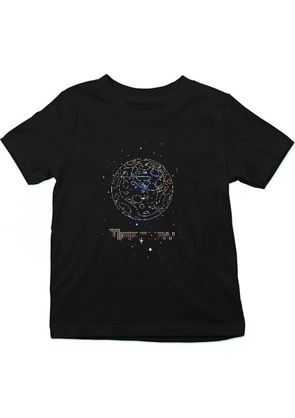Merkür Çizim Siyah Unisex Çocuk Tişört T-Shirt fiyatları