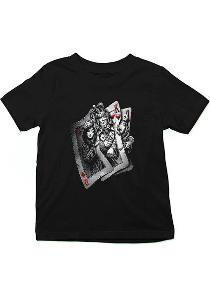Papaz ve Kızlar Siyah Unisex Çocuk Tişört T-Shirt