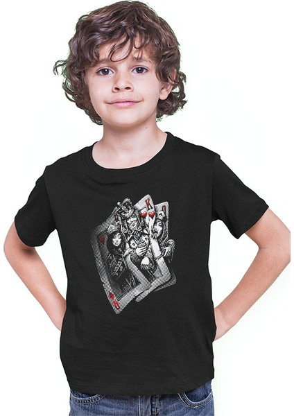 Papaz ve Kızlar Siyah Unisex Çocuk Tişört T-Shirt
