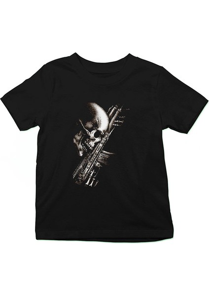 Ak 47 Kalaşnikof Kurukafa Siyah Unisex Çocuk Tişört T-Shirt fiyatları