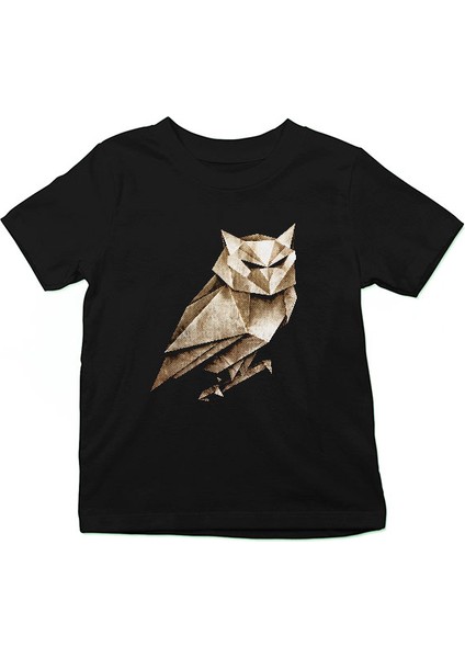 Origami Baykuş Siyah Unisex Çocuk Tişört T-Shirt fiyatları