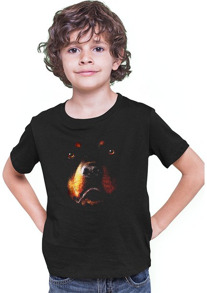 Rottweiler Siyah Unisex Çocuk Tişört T-Shirt modelleri