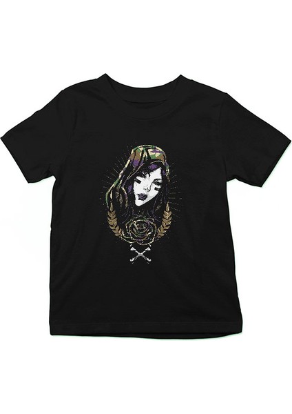 Asker Geyşa Siyah Unisex Çocuk Tişört T-Shirt