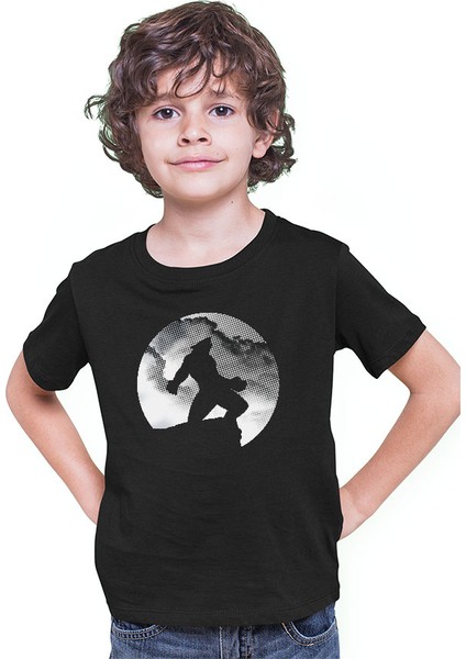 Kurt Adam Siyah Unisex Çocuk Tişört T-Shirt