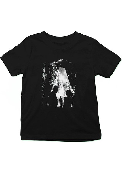 Ufo Siyah Unisex Çocuk Tişört T-Shirt fiyatları