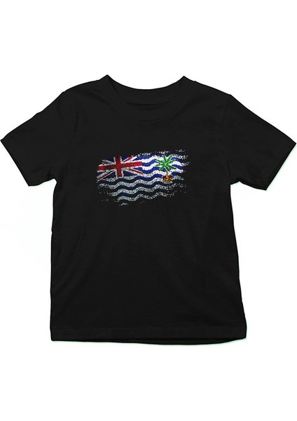 Britanya Hint Okyanusu Toprakları - British Indian Ocean Territory Siyah Unisex Çocuk Tişört T-Shirt