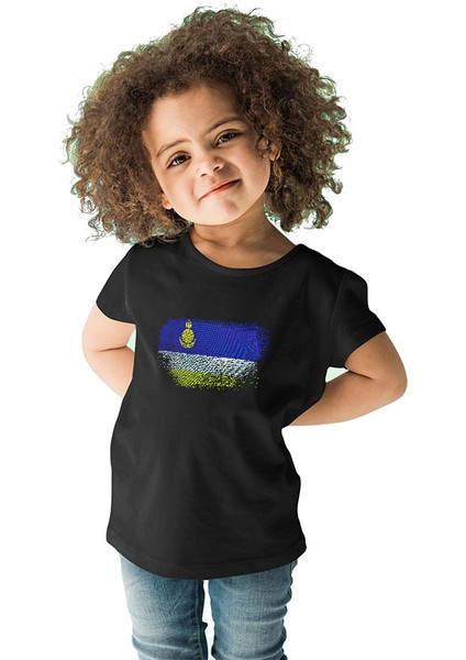 Buryatya - Buryatia Siyah Unisex Çocuk Tişört T-Shirt