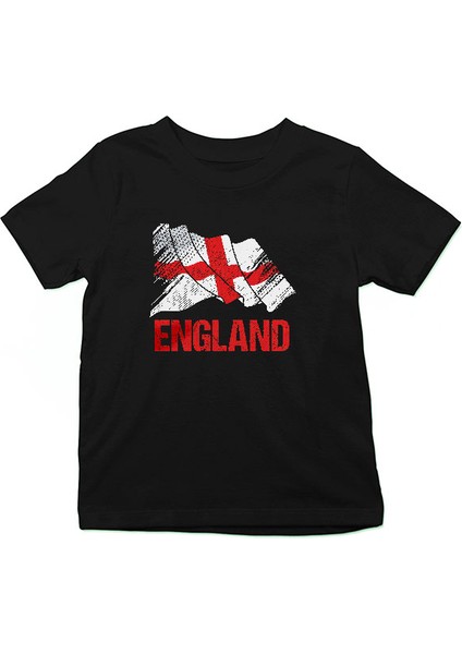 Büyük Britanya Ingiltere Siyah Unisex Çocuk Tişört T-Shirt