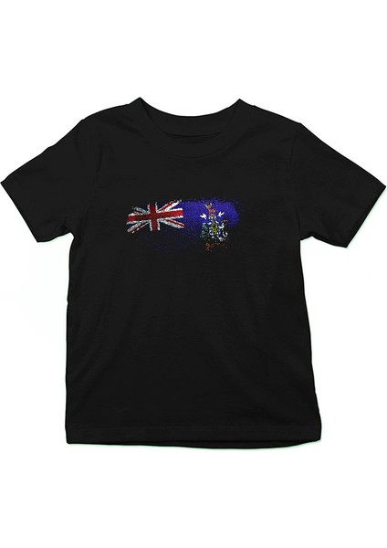 Güney Georgia - South Georgia Island Siyah Unisex Çocuk Tişört T-Shirt fiyatları