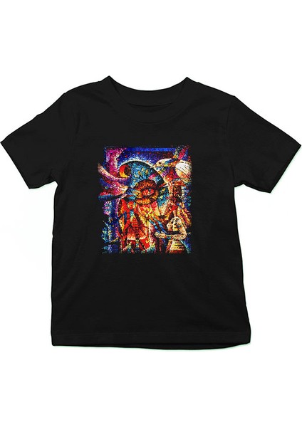 Kanaviçe Siyah Unisex Çocuk Tişört T-Shirt fiyatları