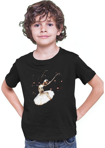 Bale Siyah Unisex Çocuk Tişört T-Shirt modelleri