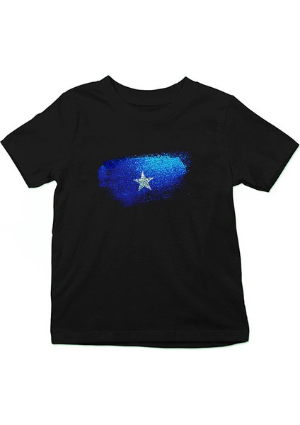 Somali - Somalia Siyah Unisex Çocuk Tişört T-Shirt fiyatları
