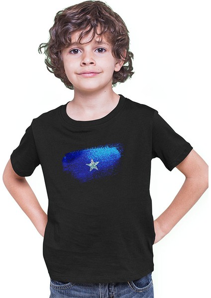 Somali - Somalia Siyah Unisex Çocuk Tişört T-Shirt modelleri