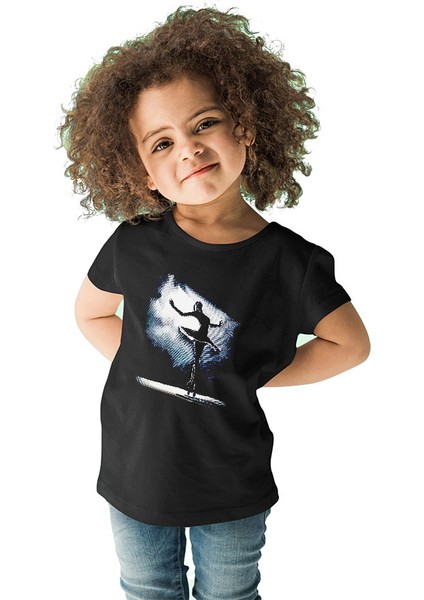 Bale Siyah Unisex Çocuk Tişört T-Shirt