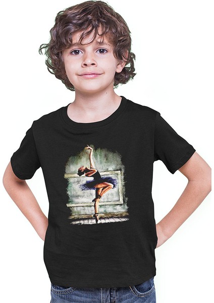 Bale Siyah Unisex Çocuk Tişört T-Shirt modelleri