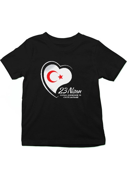 23 Nisan Ulusal Egemenlik ve Çocuk Bayramı Siyah Unisex Çocuk Tişört T-Shirt fiyatları