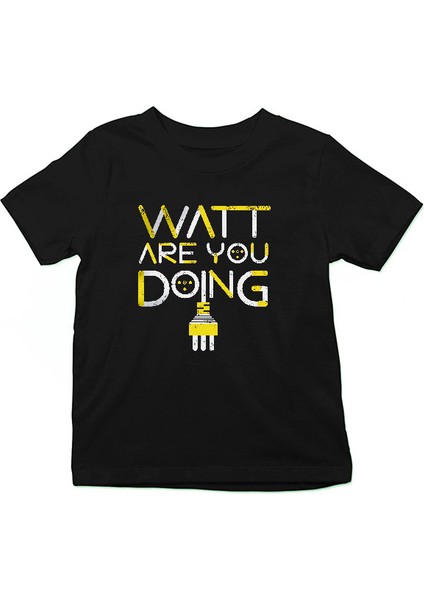 Elektrikçi Siyah Unisex Çocuk Tişört T-Shirt