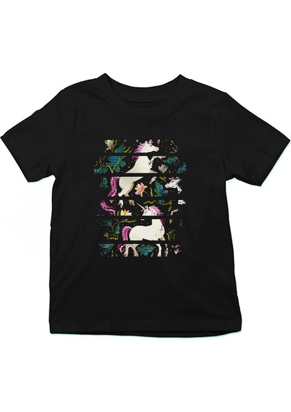 Unicorn At Siyah Unisex Çocuk Tişört T-Shirt fiyatları
