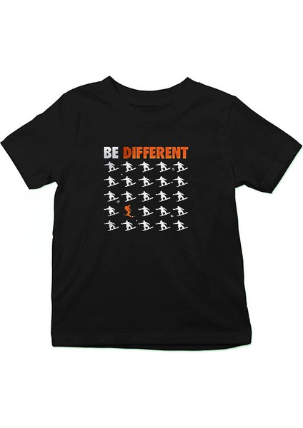 Kayak Siyah Unisex Çocuk Tişört T-Shirt