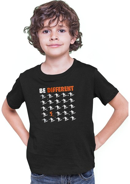 Kayak Siyah Unisex Çocuk Tişört T-Shirt