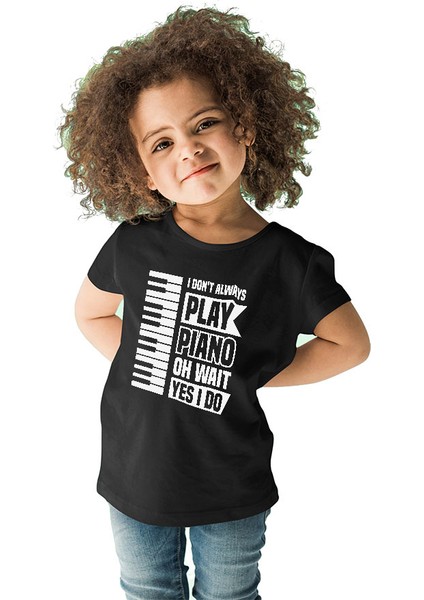 Piyanist Siyah Unisex Çocuk Tişört T-Shirt