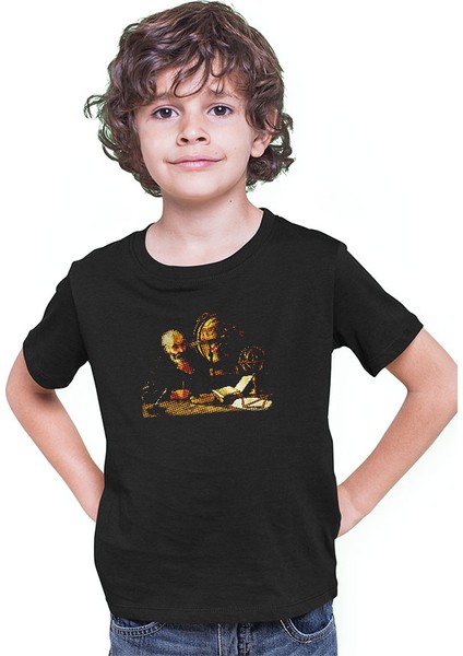 Filozof Siyah Unisex Çocuk Tişört T-Shirt modelleri