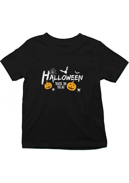 Cadılar Bayramı-Halloween Siyah Unisex Çocuk Tişört T-Shirt fiyatları