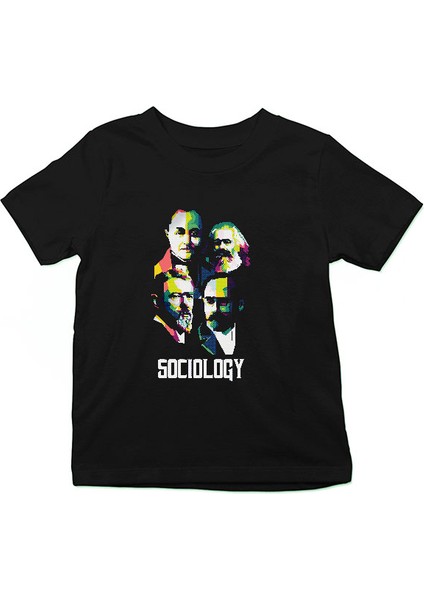 Sosyologlar Siyah Unisex Çocuk Tişört T-Shirt fiyatları