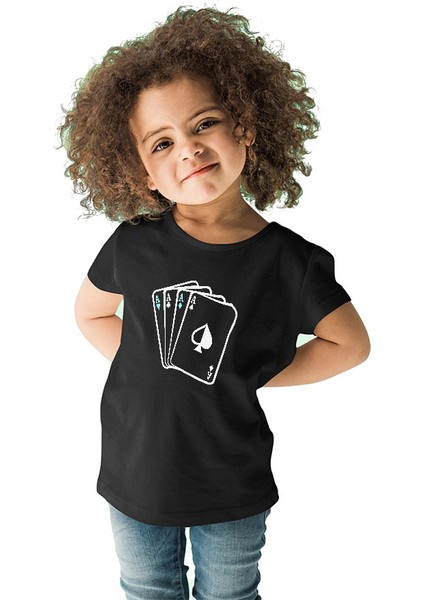 Briç Siyah Unisex Çocuk Tişört T-Shirt