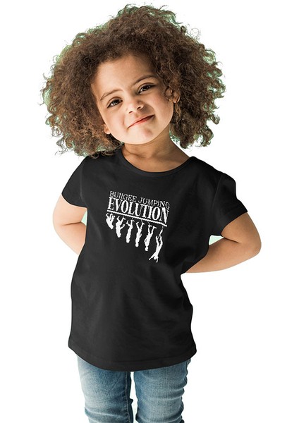 Bungee Jumping Siyah Unisex Çocuk Tişört T-Shirt fiyatları