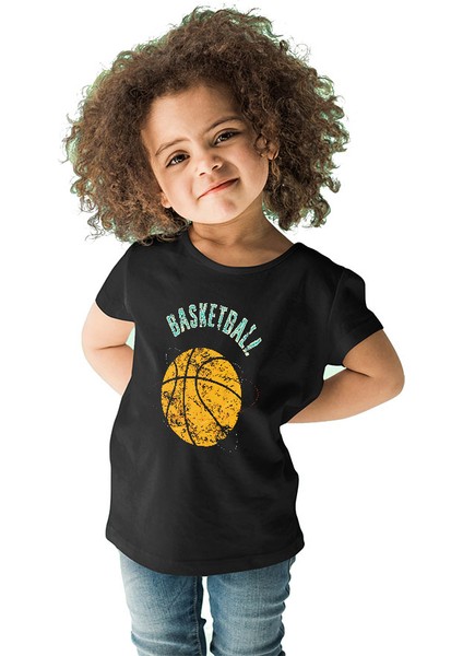 Basketbol Siyah Unisex Çocuk Tişört T-Shirt fiyatları