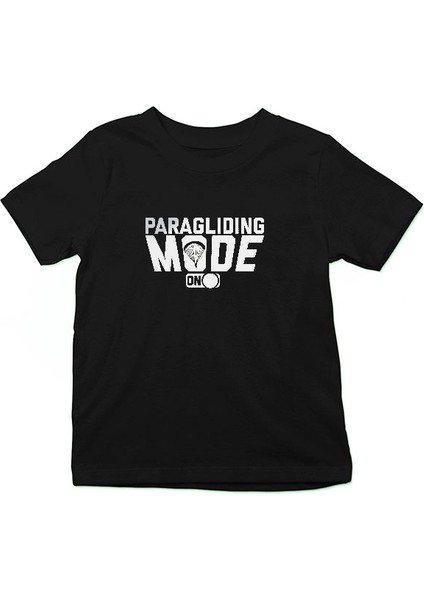 Yamaç Paraşütü - Paragliding Siyah Unisex Çocuk Tişört T-Shirt