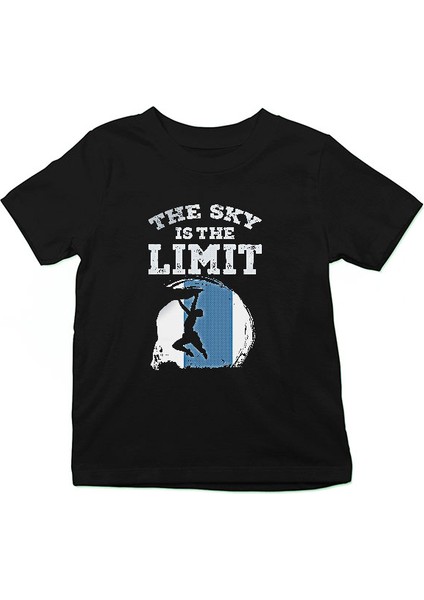 Dağcılık Siyah Unisex Çocuk Tişört T-Shirt