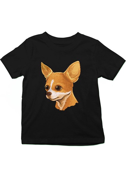 Chihuahua Çivava Siyah Unisex Çocuk Tişört T-Shirt