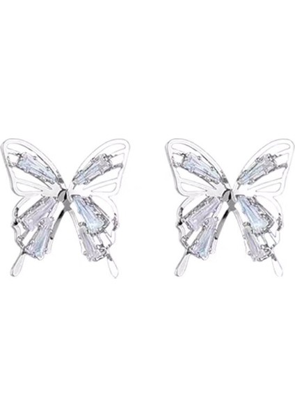 Içi Boş Kelebek Zirkon Küpeler, Çok Yönlü ve Zarif (Yurt Dışından)