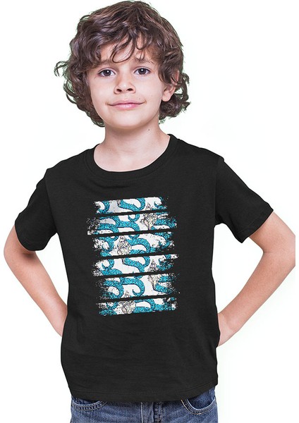 Ahtapot Kolu Baby Ahtapot Siyah Unisex Çocuk Tişört T-Shirt modelleri
