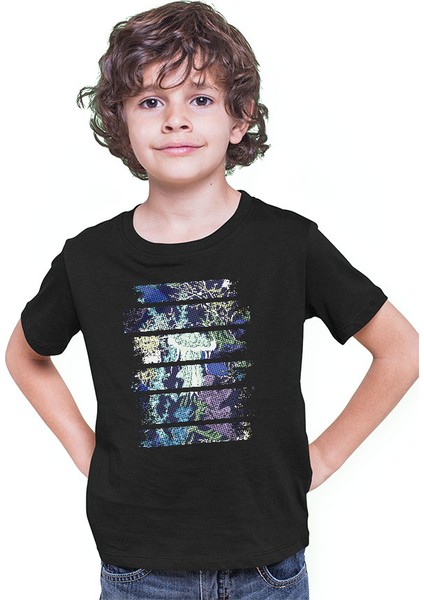 Su Yosunları Deniz Yosunu Alg Yosun Siyah Unisex Çocuk Tişört T-Shirt modelleri