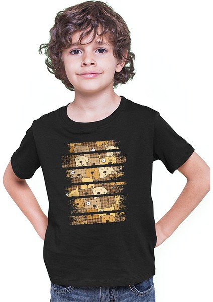 Cool Köpekler Siyah Unisex Çocuk Tişört T-Shirt modelleri