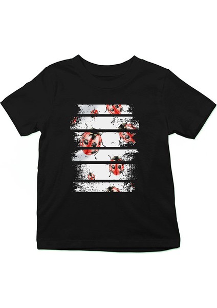 Uğur Böceği Siyah Unisex Çocuk Tişört T-Shirt