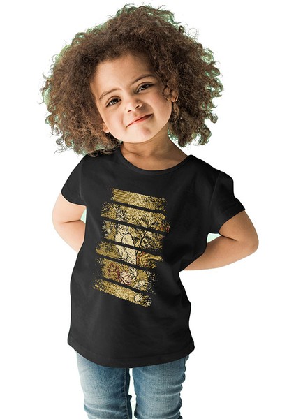 Sultan Papağanı Siyah Unisex Çocuk Tişört T-Shirt