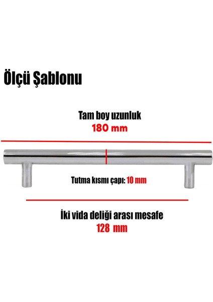 Mobilya Mutfak Çekmece Dolap Kapak Kulpu Kulbu 128 mm Inox Metal Kulp