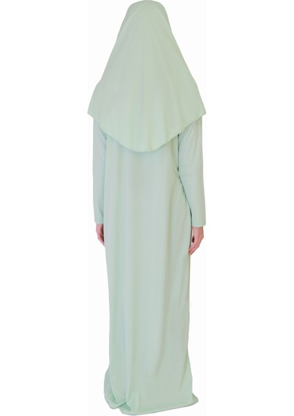 Su Yeşili Fermuarlı Namaz Elbisesi1