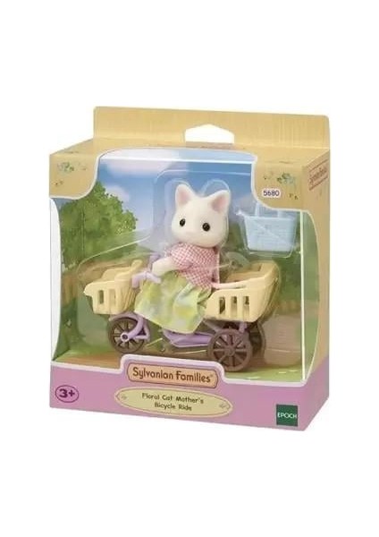 Sylvanian Families Çiçekli Kedi Anne ve Bisiklet