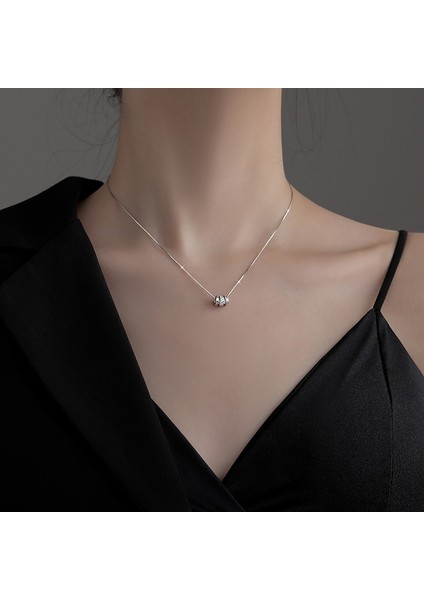 S925 Ayar Gümüş Üç Halkalı Transfer Boncuk Kolye (Yurt Dışından) fiyatları