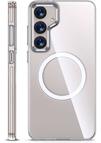 Samsung Galaxy S24 Kılıf Wlons Standlı Magsafe Şarj Özellikli Efsane Kapak Şeffaf