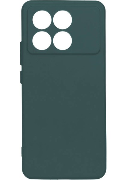 Xiaomi Poco X6 Pro Kılıf Biye Kamera Korumalı Mat Silikon Koyu Yeşil